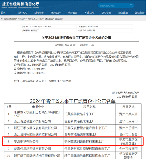 宁钢入选2024年浙江省未来工厂培育企业公示名单，齐擎志网络助力智能制造新篇章